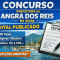 Concurso Prefeitura de Angra dos Reis RJ 2026 com edital publicado e vagas para agente tributário